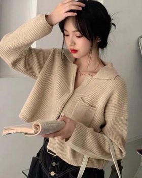 Spring knitted coat wears outside short sweater for women