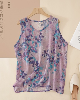 Imitation silk all-match large yard T-shirt Casual colors vest