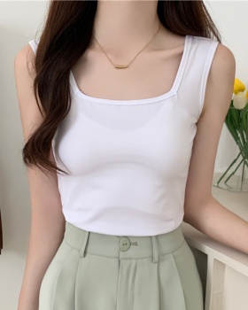 All-match pure cotton tops Korean style vest for women