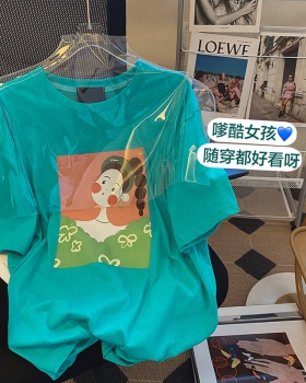 Summer short sleeve tops printing T-shirt for women