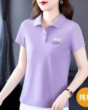 Lapel summer T-shirt temperament shirts for women