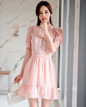 Splice refreshing lace temperament Korean style dress