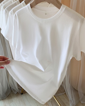Loose white tops summer pure cotton T-shirt for women