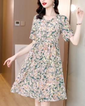 Temperament floral long dress slim dress for women