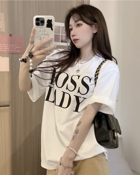 Large yard letters T-shirt short sleeve Casual tops