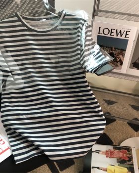 Short sleeve retro loose T-shirt summer stripe tops