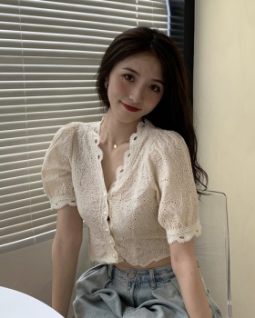 Lace Western style tops Korean style crochet cardigan