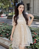 Sweet lace temperament summer retro Chinese style dress for women