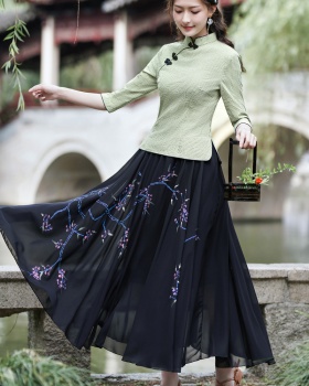Summer cheongsam Han clothing long skirt a set