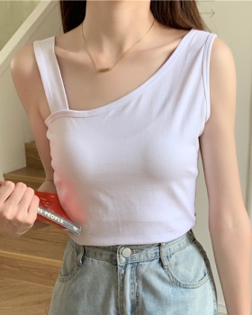 Sling pure cotton T-shirt sleeveless vest for women