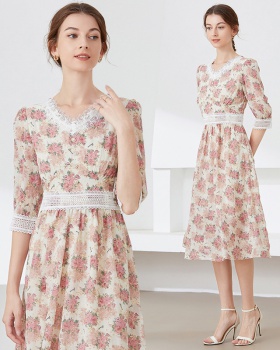 Embroidery printing dress