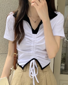 Summer bandage Korean style T-shirt short sleeve slim tops
