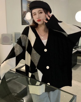 Retro college style sweater autumn and winter coat for women