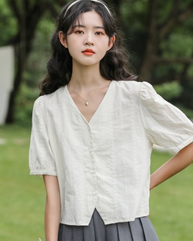 Short sleeve summer tops irregular shirt for women