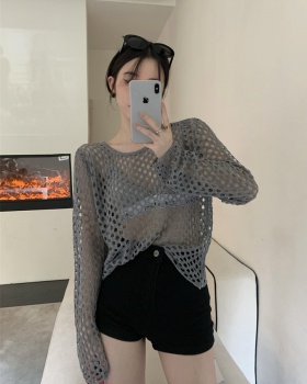 Sunscreen hollow sweater lazy all-match tops for women