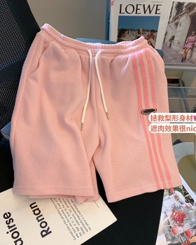 Summer pink sports Casual drawstring shorts for women