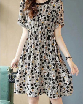 Casual short sleeve printing dress for women