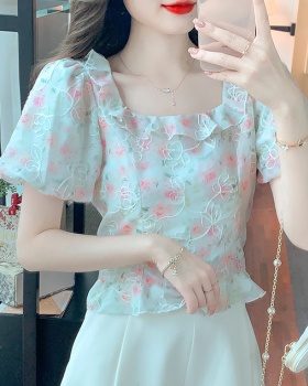 Short Western style tops bow summer small shirt for women