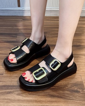 Casual summer sandals fish mouth rome shoes for women