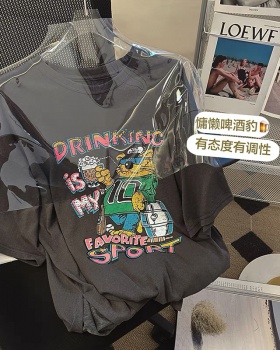 Cartoon summer Korean style short sleeve printing T-shirt