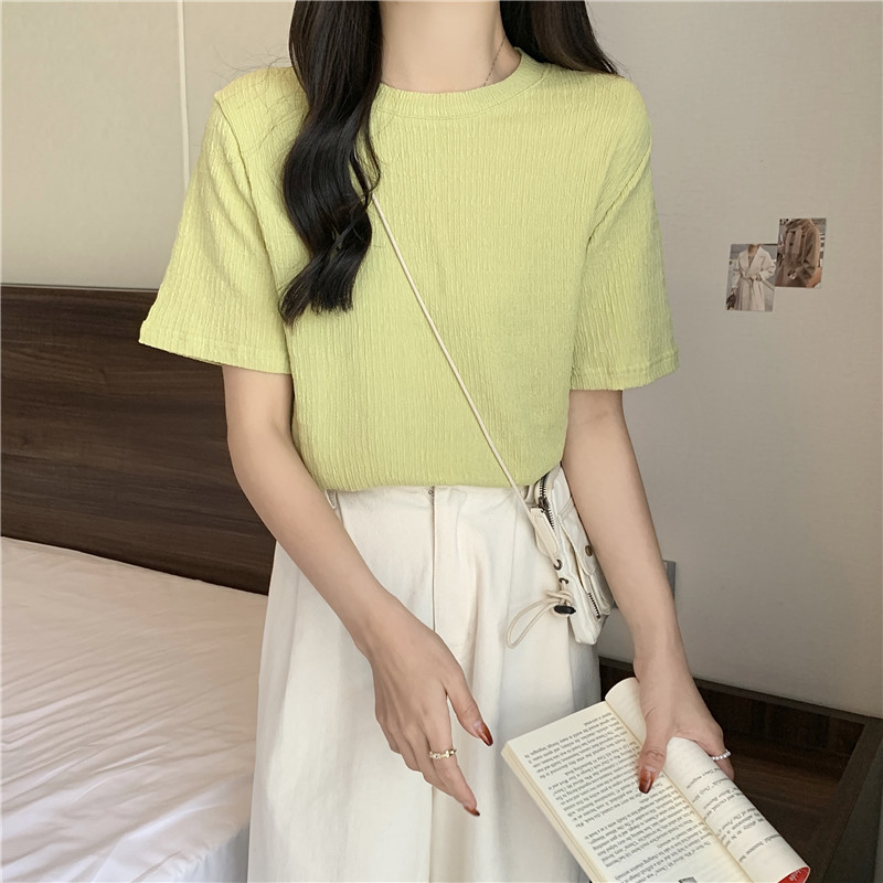 Summer pure T-shirt loose Korean style tops for women