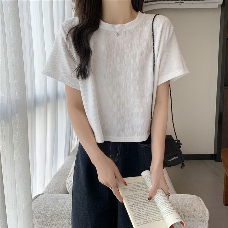 Loose irregular tops Korean style T-shirt for women