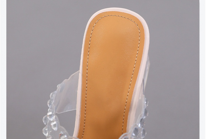 Transparent slippers thick high-heeled shoes