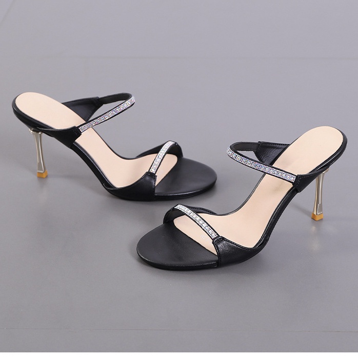Open toe temperament stilettos ladies slippers for women