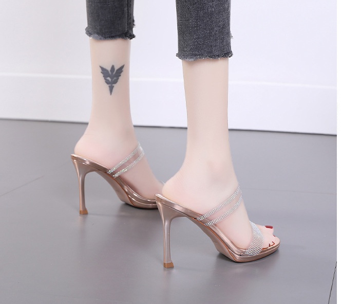 High-heeled sexy slippers temperament sandals