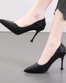 Fine-root buff shoes pointed high-heeled shoes for women