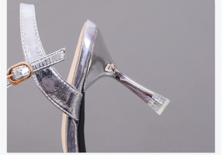 Fine-root all-match transparent rhinestone sandals for women