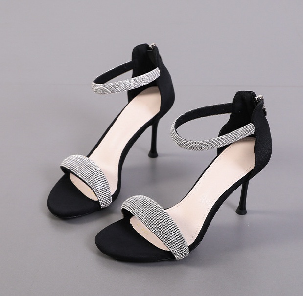 Cingulate rhinestone sandals summer high-heeled shoes