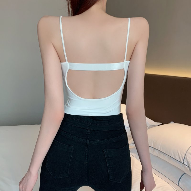 Beauty back bottoming vest ice silk small strap tops for women