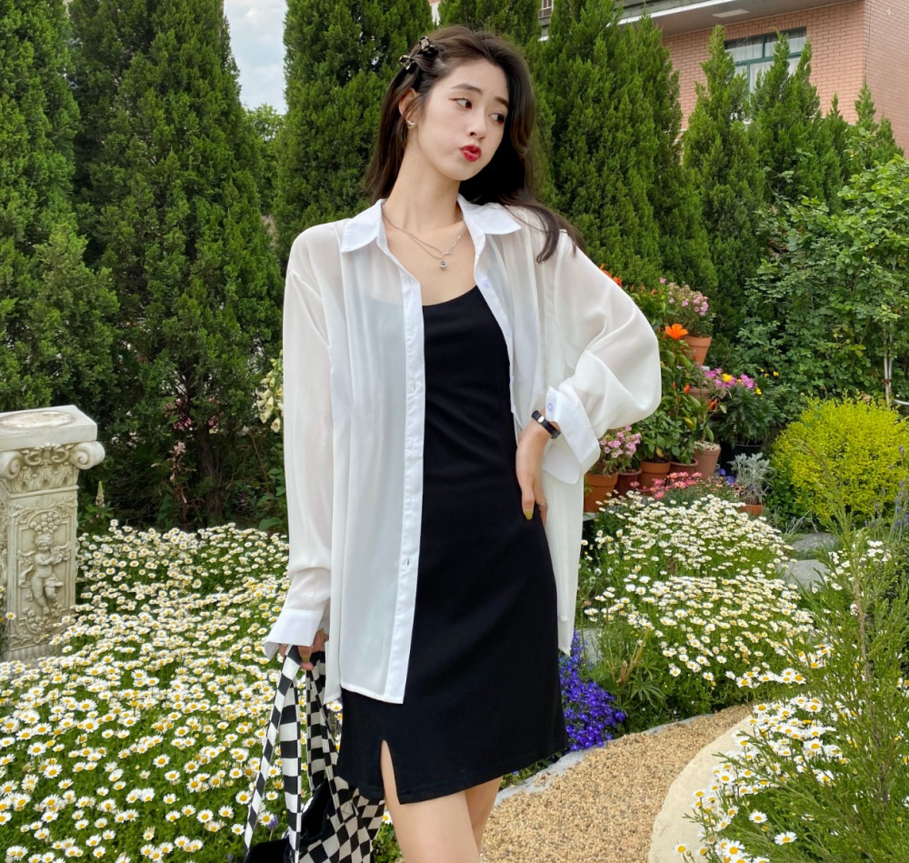 Long sleeve thin summer coat Western style loose shirt for women