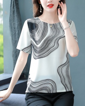 Real silk thin T-shirt summer small shirt for women