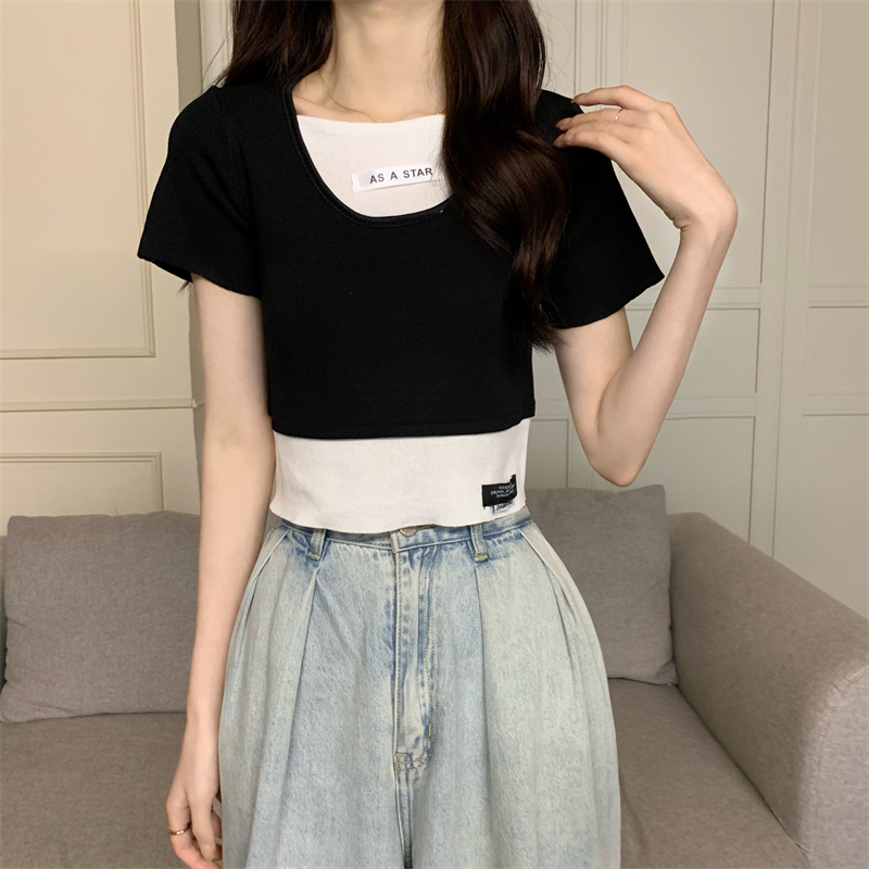 Korean style T-shirt slim tops for women