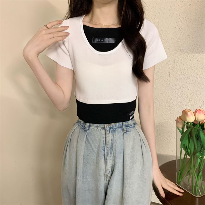 Korean style T-shirt slim tops for women