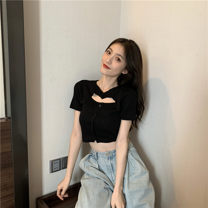 Short summer sweater Korean style light tops