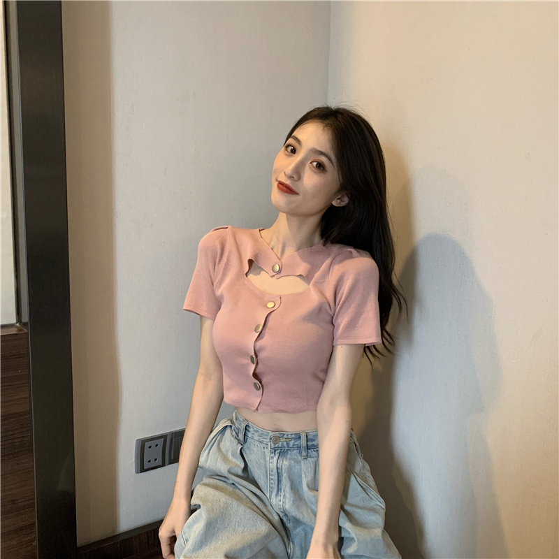 Short summer sweater Korean style light tops