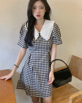 Splice short sleeve T-back Japanese style dress for women