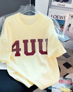 Loose Casual short sleeve letters T-shirt for women