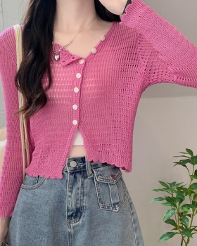 Knitted Korean style thin cardigan sunscreen long sleeve tops