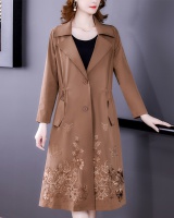 Middle-aged embroidery windbreaker autumn coat for women