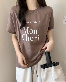 Loose all-match T-shirt printing summer tops for women