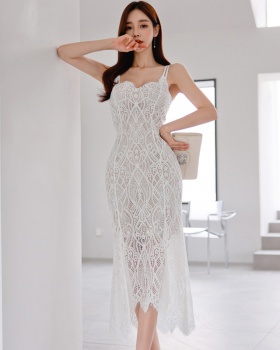 Summer temperament dress sling lace long dress