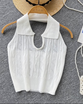 Halter knitted tops spicegirl vest for women