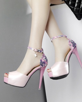 Flowers sandals rhinestone high-heeled shoes for women