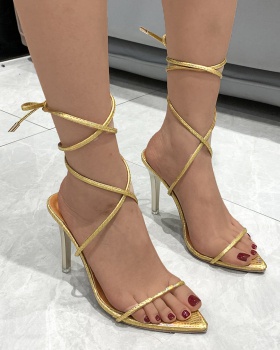 Summer high-heeled bandage large yard sandals