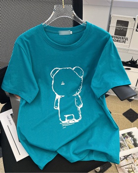 Cubs short sleeve printing tops summer Korean style T-shirt
