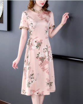 Floral summer cheongsam fashion slim dress
